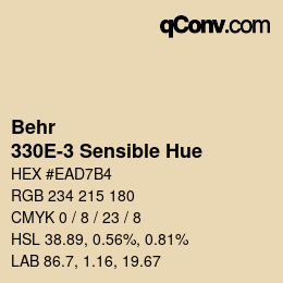 Código de color: Behr - 330E-3 Sensible Hue | qconv.com