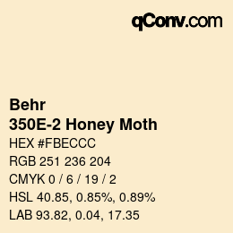Código de color: Behr - 350E-2 Honey Moth | qconv.com