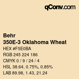 カラーコード: Behr - 350E-3 Oklahoma Wheat | qconv.com