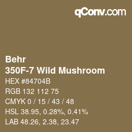 カラーコード: Behr - 350F-7 Wild Mushroom | qconv.com