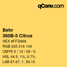 カラーコード: Behr - 360B-5 Citrus | qconv.com