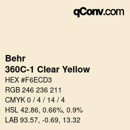 Color code: Behr - 360C-1 Clear Yellow | qconv.com