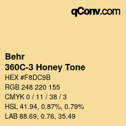 カラーコード: Behr - 360C-3 Honey Tone | qconv.com