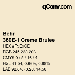 Color code: Behr - 360E-1 Creme Brulee | qconv.com