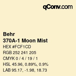 カラーコード: Behr - 370A-1 Moon Mist | qconv.com
