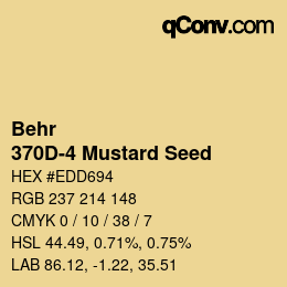 カラーコード: Behr - 370D-4 Mustard Seed | qconv.com