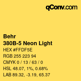 カラーコード: Behr - 380B-5 Neon Light | qconv.com