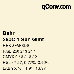 Color code: Behr - 380C-1 Sun Glint | qconv.com