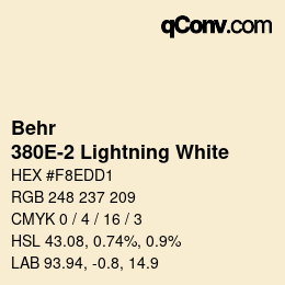 Color code: Behr - 380E-2 Lightning White | qconv.com
