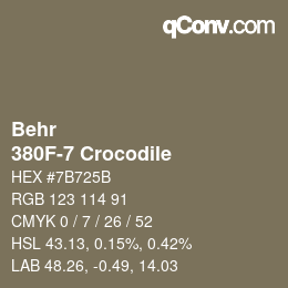 カラーコード: Behr - 380F-7 Crocodile | qconv.com