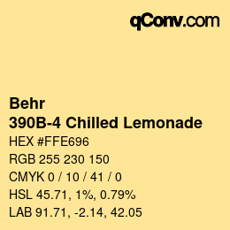 カラーコード: Behr - 390B-4 Chilled Lemonade | qconv.com