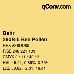 Color code: Behr - 390B-5 Bee Pollen | qconv.com