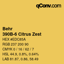 Farbcode: Behr - 390B-6 Citrus Zest | qconv.com