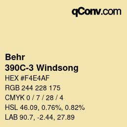 カラーコード: Behr - 390C-3 Windsong | qconv.com