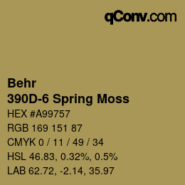 Color code: Behr - 390D-6 Spring Moss | qconv.com