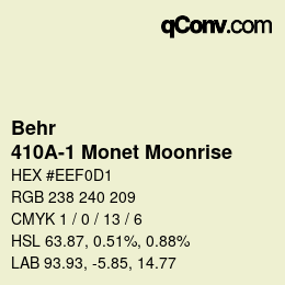 カラーコード: Behr - 410A-1 Monet Moonrise | qconv.com