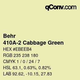 カラーコード: Behr - 410A-2 Cabbage Green | qconv.com