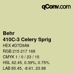 カラーコード: Behr - 410C-3 Celery Sprig | qconv.com