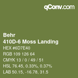 カラーコード: Behr - 410D-6 Moss Landing | qconv.com