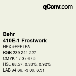 Code couleur: Behr - 410E-1 Frostwork | qconv.com
