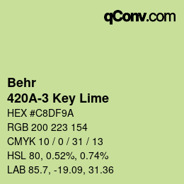 Color code: Behr - 420A-3 Key Lime | qconv.com