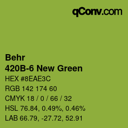 カラーコード: Behr - 420B-6 New Green | qconv.com