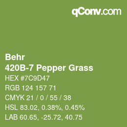 Color code: Behr - 420B-7 Pepper Grass | qconv.com