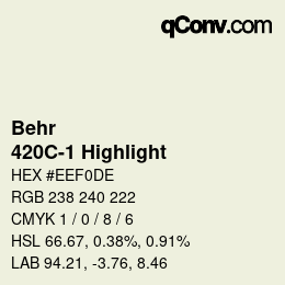 Farbcode: Behr - 420C-1 Highlight | qconv.com