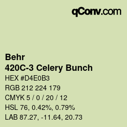 Color code: Behr - 420C-3 Celery Bunch | qconv.com