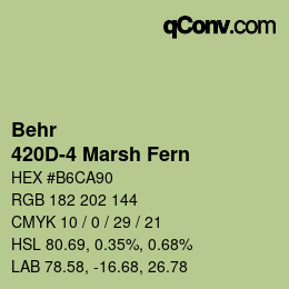 Color code: Behr - 420D-4 Marsh Fern | qconv.com