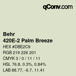 カラーコード: Behr - 420E-2 Palm Breeze | qconv.com