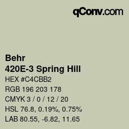 カラーコード: Behr - 420E-3 Spring Hill | qconv.com