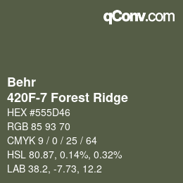 カラーコード: Behr - 420F-7 Forest Ridge | qconv.com