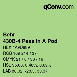 Color code: Behr - 430B-4 Peas In A Pod | qconv.com