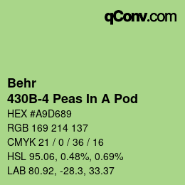 カラーコード: Behr - 430B-4 Peas In A Pod | qconv.com
