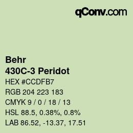 Código de color: Behr - 430C-3 Peridot | qconv.com