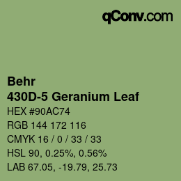 Color code: Behr - 430D-5 Geranium Leaf | qconv.com