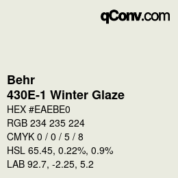 Color code: Behr - 430E-1 Winter Glaze | qconv.com