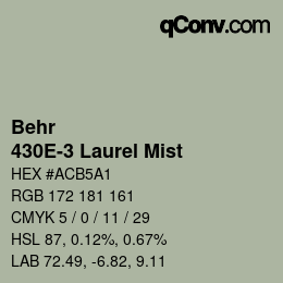 Farbcode: Behr - 430E-3 Laurel Mist | qconv.com
