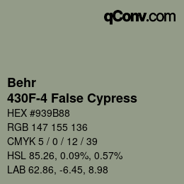 Color code: Behr - 430F-4 False Cypress | qconv.com