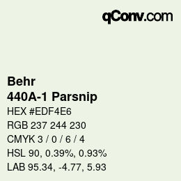 颜色代码: Behr - 440A-1 Parsnip | qconv.com