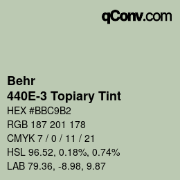 Color code: Behr - 440E-3 Topiary Tint | qconv.com