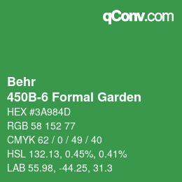 Color code: Behr - 450B-6 Formal Garden | qconv.com