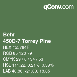 Color code: Behr - 450D-7 Torrey Pine | qconv.com