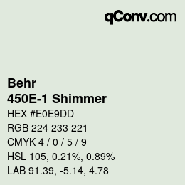 カラーコード: Behr - 450E-1 Shimmer | qconv.com