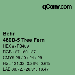 Color code: Behr - 460D-5 Tree Fern | qconv.com