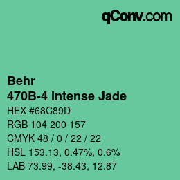 Farbcode: Behr - 470B-4 Intense Jade | qconv.com