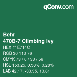 Color code: Behr - 470B-7 Climbing Ivy | qconv.com