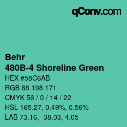 Color code: Behr - 480B-4 Shoreline Green | qconv.com