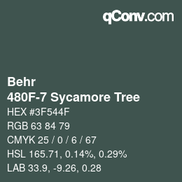 Color code: Behr - 480F-7 Sycamore Tree | qconv.com